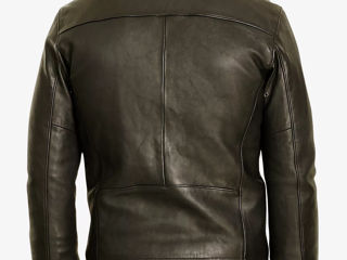 Polo Ralph Lauren Men's Cafe Racer Leather Jacket Black Size M New foto 7