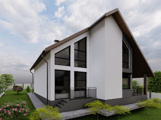 Proiect casă de locuit P+M, stil modern, 185.2 m2, renovare/arhitect/proiecte/construcții/inginer foto 4