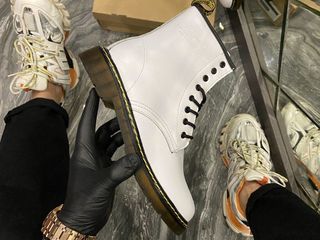 Dr. Martens 1460 White Unisex cu blana foto 5