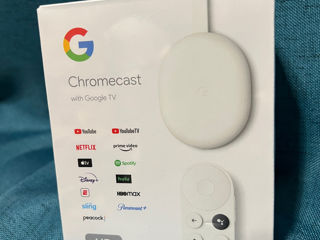 Chromecast with Google Android TV HD. Nou.  Cutie sigilata.