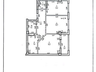 2-х комнатная квартира, 73 м², Чокана, Кишинёв