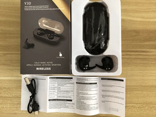 Garnitura bluetooth v5.0 TWS Y30 - sunet plăcut cu basuri foto 2