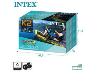 Надувная байдарка каяк (лодка) EXPLORER K2, двухместная, Intex 68307 (Caiac gonflabil caiac (barcă) foto 5