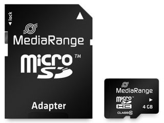 MediaRange microSDHC memory card, Class 10, with SD adapter, 4GB foto 3