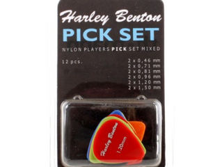 Set de 12 pene pentru chitara Harley Benton Nylon Player Pick Set Mixed-Cu livrare in toata Moldova!