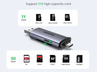 Кардридер Ugreen usb 3.0 type c/sd, micro sd,tf foto 2