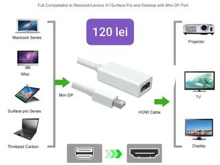 Адаптеры HDMI -DVI-D -VGA-DP -MINI DP- USB Type C- RCA foto 6