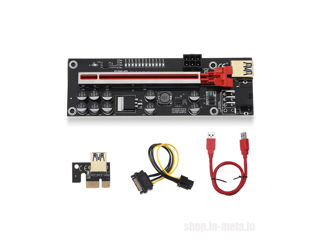 Riser ver 011S PRO - Pci-e 1x la 16x usb 3.0 - Riser pentru plăci video, 10 condensatoare.