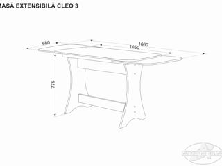 Masa CLEO 3 extensibila Sonoma inchis - la cel mai bun pret foto 3