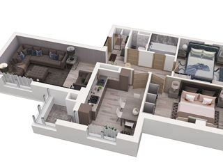 Apartament cu 3 camere, 79 m², Paminteni, Bălți