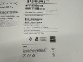 MacBook Pro 16 M3 Pro 18gb Ram 512gb Space Black Sigilat Original Garantie Apple foto 4
