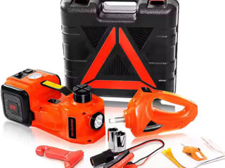 Cric electrohidraulic 5t 5in1 + cheie de impact + pompa electrica si lanterna foto 9