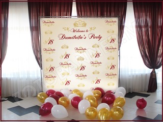 Fotopanou, fotostand, banner cu decor din baloane pentru nunta, cumetrie, zi de nastere, botez foto 6