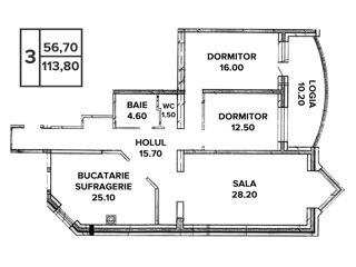 Apartament cu 3 camere, 114 m², Botanica, Chișinău foto 2