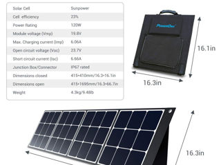 Panou solar portabil 120w /  PowerOak SP120 solar panel 120w foto 2