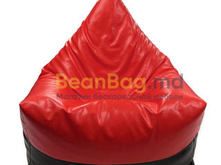 BeanBag Piramida XL din Ecopiele culoare Rosie foto 4