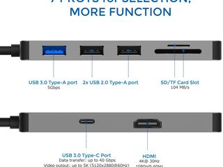 USB C Hub Type C Dock Adapter - USB C Dock 5 In 1 with 4K HDMI foto 2