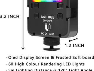 Lumină video LED RGB pentru fotografie - Panou portabil de iluminat pentru cameră foto 9