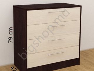 Comoda PS K-80 (4 sertare) Wenge/Chamonix Deschis Cumpără în credit cu 0% foto 2