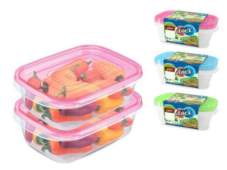 Set Containere Alimentare Ez Lock 2Buc, 0.9L, 31X14X6Cm foto 1