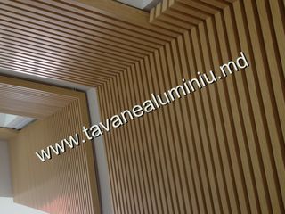 Реечные реечный алюминиевые подвесные потолки в Молдове, tavan liniar lamelar lamelare lemn foto 9