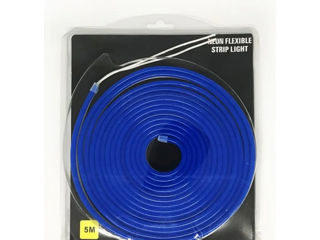 Неоновая светодиодная лента Синего цвета 5 метров Neon Flexible Strip Light