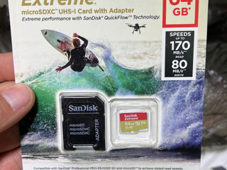 Card de memorie micro sd Sandisk A2 V30 64gb 170mb/s