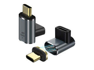 2 buc Adapter magnetic USB C în unghi drept