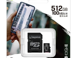 512Gb Microsd (Class 10) Uhs-I (U3) +Sd Adapter, Kingston Canvas Select+ "Sdcs2/512Gb" (100/85Mb/S)