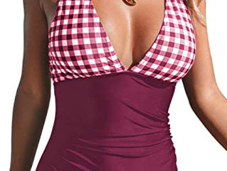 Женский винтажный цельный купальник Cupshe с v-образным вырезом и спиной-борцовкой