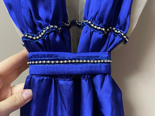 Синее шелковое платье foto 2