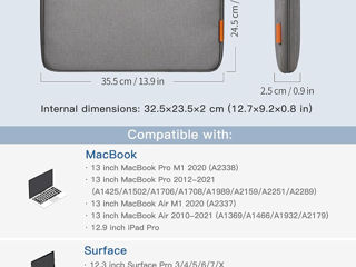 Inateck 13-13.3 Inch Laptop Sleeve Case Bag Briefcase Compatible with 13 Inch MacBook foto 5