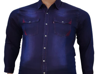 Джинсовая рубашка мужская большой размер. foto 5