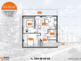 Apartament cu 2 camere, 66 m², Telecentru, Chișinău foto 3