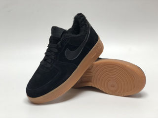 Nike Air Force 1 Low Suede Black Gum cu blana / с мехом foto 8