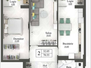 Apartament cu 2 camere, 71 m², Buiucani, Chișinău foto 6