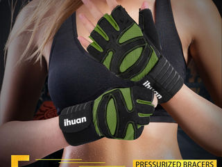 Вентилируемые перчатки для тренировок в тренажерном зале для тяжелой атлетики ihuan foto 5