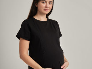 Tricou pentru sarcina si alaptare cu fermoare ascunse foto 10