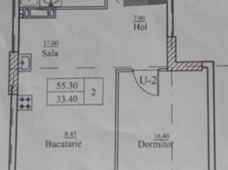 Apartament cu 1 cameră, 56 m², Buiucani, Chișinău foto 2