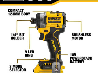 Mașină de înșurubat cu impact / Шуруповёрт ударный DEWALT DCF860NT foto 2