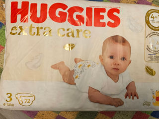 Подгузники Для Детей Huggies Extra Care 3, 6-10 Кг, 72 Шт