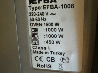 Духовка с электроплитой Efba 1008 б/у в рабочем состоянии. Сделано в Турции. Бельцы foto 3