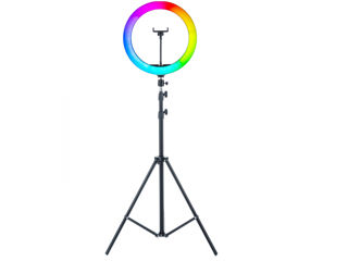 Lampa inelara RGB 30cm cu Stativ 2m foto 1