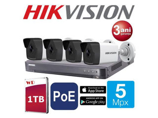 Hikvision 5 Megapixeli Ip Poe 1Tb 30M Set camere video foto 1