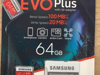 Samsung EVO Plus Micro SD XC 64GB Class 10 UHS-I ! Noua foto 1