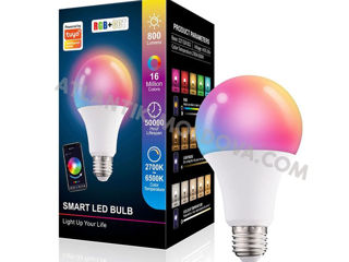 Умная, многоцветная LED лампочка Tuya-15 ВТ. Smart lamp  led foto 1