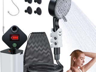 Duș de camping SoulBay - duș portabil cu baterie reîncărcabilă USB 5200 mAh și pompă de duș