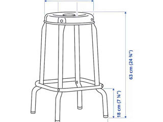 Scaun de bar fără spătar IKEA 63cm foto 3