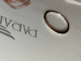 White gold wedding ring with stones Diamond foto 3