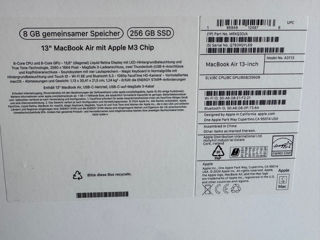 2024 MacBook Air 13 M3 8/256Gb,512Gb Midnight, Silver Sigilat foto 4